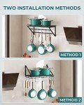 Wall Mounted Pot Rack with Hooks - 23 Inch