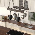 J JACKCUBE Hanging Pot Rack with 16 Hooks