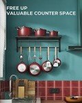 Wall Mounted Pot Rack with Hooks - 23 Inch
