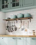 Wall-Mounted Wooden Pot Pan Rack Set of 2