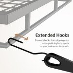 30-Inch Wall Mounted Pot Rack with Hooks