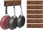 Rustic Wall-Mount Pot and Pan Organizer, 6 Pack