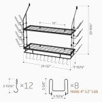 30-Inch Wall Mounted Pot Rack with Hooks