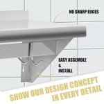 Stainless Steel Wall-Mounted Shelf with 9 Hooks