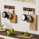 Rustic Wall-Mount Pot and Pan Organizer, 6 Pack