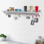 Stainless Steel Wall-Mounted Shelf with 9 Hooks