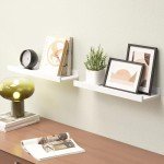 Set of 2 Modern Floating White Shelves