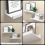 Set of 2 Modern Floating White Shelves