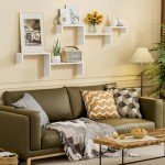 SRIWATANA Wash White Floating Shelf Set of 5