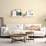 Set of 2 Modern Floating White Shelves