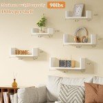 SRIWATANA Wash White Floating Shelf Set of 5