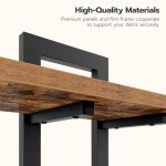 2-Tier Floating Wall Shelf Set - Rustic Brown & Black