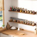 Set of 6 Brown Floating Wall Shelves