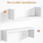 SRIWATANA Wash White Floating Shelf Set of 5