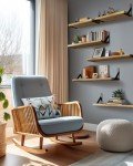 Set of 6 Rustic Wood Floating Wall Shelves