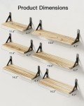 Set of 6 Rustic Wood Floating Wall Shelves