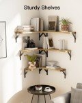 Set of 6 Rustic Wood Floating Wall Shelves