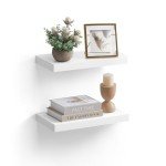 Floating Wall Shelves Set of 2 - White
