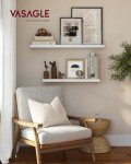 Floating Wall Shelves Set of 2 - White