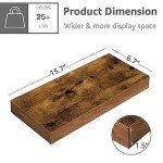 16-Inch Brown Floating Shelf for Any Room