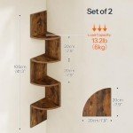 Set of 2 Wall-Mounted Corner Shelves