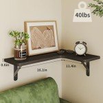 Set of 5 Rustic Corner Floating Shelves