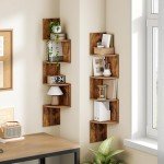 Set of 2 Wall-Mounted Corner Shelves