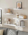 Floating Wall Shelves Set of 2 - White
