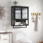 Qiaoxuan Bathroom Wall Cabinet, Over The Toilet Space Saver Storage Cabinet, Medicine Cabinet with 2 Glass Door and Towel Bar, Metal Wall Mounted Cabinet for Bathroom Laundry Room Kitchen