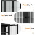 Qiaoxuan Bathroom Wall Cabinet, Over The Toilet Space Saver Storage Cabinet, Medicine Cabinet with 2 Glass Door and Towel Bar, Metal Wall Mounted Cabinet for Bathroom Laundry Room Kitchen