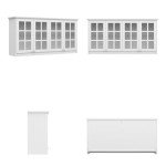 Wood Wall Mounted Storage Cabinet with Glass Doors