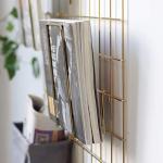 FRIADE Gold Grid Basket with Hooks,Bookshelf,Display Shelf for Wall Grid Panel,Wall Mount Organizer and Storage Shelf Rack for Home Supplies,1 Set of 3 (Gold)