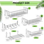 Yaocom 9 Pcs Wall Grid Panel Hanging Basket with Hooks Set Includes 3 Grid Wall Basket 3 Wire Straight Shelf 3 Grid Hooks Rack Wall Grid Accessories for Home Storage Display Organizer