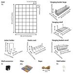 4 Pack Wire Wall Grid Panel with Accessories | Includes Hanging Baskets, Letter Sorter, Shelf & Hook Rack | Complete Set | Wire Notice Board | Hanging Home, Office & Kitchen Décor | Photo Board