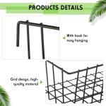 Yaocom 9 Pcs Wall Grid Panel Hanging Basket with Hooks Set Includes 3 Grid Wall Basket 3 Wire Straight Shelf 3 Grid Hooks Rack Wall Grid Accessories for Home Storage Display Organizer