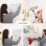 4 Pack Wire Wall Grid Panel with Accessories | Includes Hanging Baskets, Letter Sorter, Shelf & Hook Rack | Complete Set | Wire Notice Board | Hanging Home, Office & Kitchen Décor | Photo Board