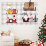 Yaocom 9 Pcs Wall Grid Panel Hanging Basket with Hooks Set Includes 3 Grid Wall Basket 3 Wire Straight Shelf 3 Grid Hooks Rack Wall Grid Accessories for Home Storage Display Organizer