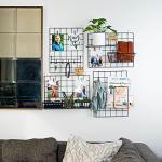 4 Pack Wire Wall Grid Panel with Accessories | Includes Hanging Baskets, Letter Sorter, Shelf & Hook Rack | Complete Set | Wire Notice Board | Hanging Home, Office & Kitchen Décor | Photo Board