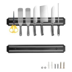 SafBbcue Griddle Magnetic Knife Strip for Blackstone 17/22/28/30/36 Inch Griddle Tool Holder, 15" Kitchen Magnet Strips for Tools, Kitchen Utensil Holder Kitchen Knife Magnet Magnetic Utensil Holder