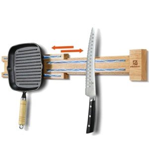 Extendable Magnetic Knife Holder for Wall, Magnetic Knife Storage Strip Wooden 16-32 Inch, Use as Knife Bar, Knife Rack, Kitchen Organizers Accessories, Wall Mount, Housewarming, Party, Gift Box