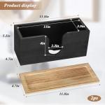 2 Pack Solid Wood Paper Towel Dispenser Wall Mounted, Folded Paper Towel Holder with Lid, Commercial C-Fold, Z-Fold, Trifold Hand Paper Towel Holder Dispenser for Bathroom Kitchen Office