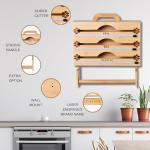 Foil Wax Plastic wrap Organizer Bamboo 3 in 1 Wrap Dispenser with Cutter and Labels Wall Mounted | Aluminum Foil Organizer and Paper Towel Holder for Kitchen