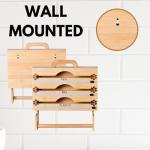 Foil Wax Plastic wrap Organizer Bamboo 3 in 1 Wrap Dispenser with Cutter and Labels Wall Mounted | Aluminum Foil Organizer and Paper Towel Holder for Kitchen