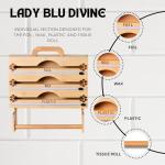 Foil Wax Plastic wrap Organizer Bamboo 3 in 1 Wrap Dispenser with Cutter and Labels Wall Mounted | Aluminum Foil Organizer and Paper Towel Holder for Kitchen