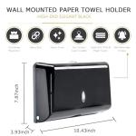 Paper Towel Dispensers, Commercial Toilet Tissue Dispensers Wall Mount Paper Towel Holder C-Fold/Multifold Paper Towel Dispenser for Bathroom, Kitchen(Black)