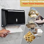 Paper Towel Dispensers, Commercial Toilet Tissue Dispensers Wall Mount Paper Towel Holder C-Fold/Multifold Paper Towel Dispenser for Bathroom, Kitchen(Black)
