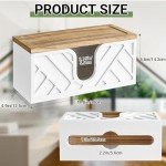 Paper Towel Dispenser Wall Mount, Wood Paper Towel Holder Wall Mount with Lid, Commercial C-Fold, Z-Fold, Trifold Hand Towel Holder Dispenser Countertop, White Napkin Holder for Bathroom Kitchen Decor