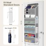 SpaceHacks 1 Pack Over The Door Organizer, Hanging Storage Organizer with Clear Window, 40lb Ultra Sturdy Large Capacity Room Organizer for Pantry Laundry Bathroom Nursery Closet Baby Essential (Grey)