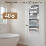 SpaceHacks 1 Pack Over The Door Organizer, Hanging Storage Organizer with Clear Window, 40lb Ultra Sturdy Large Capacity Room Organizer for Pantry Laundry Bathroom Nursery Closet Baby Essential (Grey)