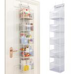 Fixwal 5-Shelf Over The Door Hanging Pantry Organizer, Room Organizer with Clear Plastic Pockets, 25lb Ultra Sturdy & Large Capacity for Closet, Bedroom, Nursery, Bathroom and Sundries